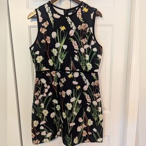 Black floral print dress